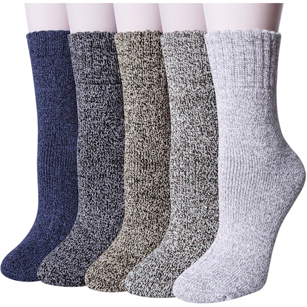Ullstrumpor för Kvinnor Varma Vinterstrumpor Tjockt Stickade Mjuka Stuga Mysiga Crew Bootsockor Presenter A2