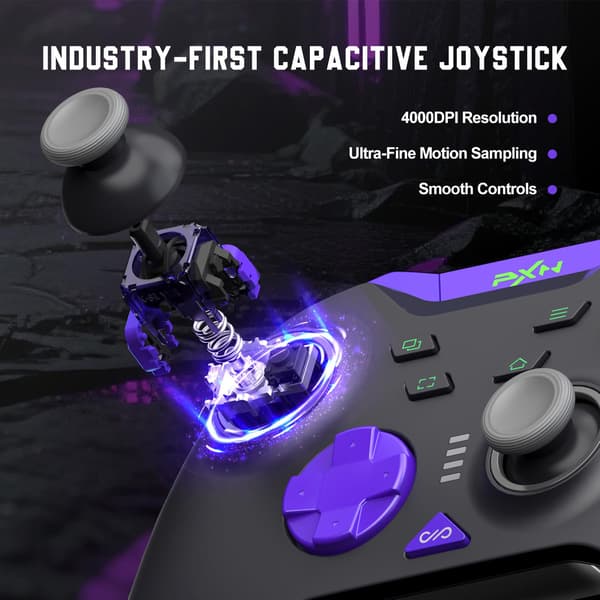P5 2.4G & Bluetooth Trådløs Gaming Controller, Hall Trigger, Dobbelt Vibration, Makro Support