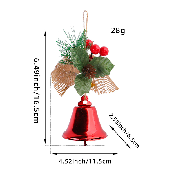 Juleklokkepynt Jingle Bells Hjemmepynt Red D
