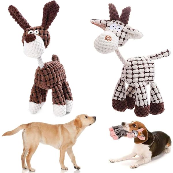Shirem Bite Buddy, Shirem Bitebuddy Hundeleksak, Petsboro Bitebuddy Hundeleksak, Bite Buddy Hundeleksak, Bitebuddy Tuggleksak för Hundar, Petsrook Premium Plyschleksak D White+Brown