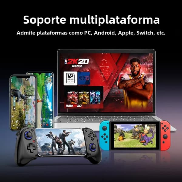 Sort D11 Trådløs Bluetooth Spilcontroller Kompatibel med Switch, Android, iOS, PS Konsoller og Tablet