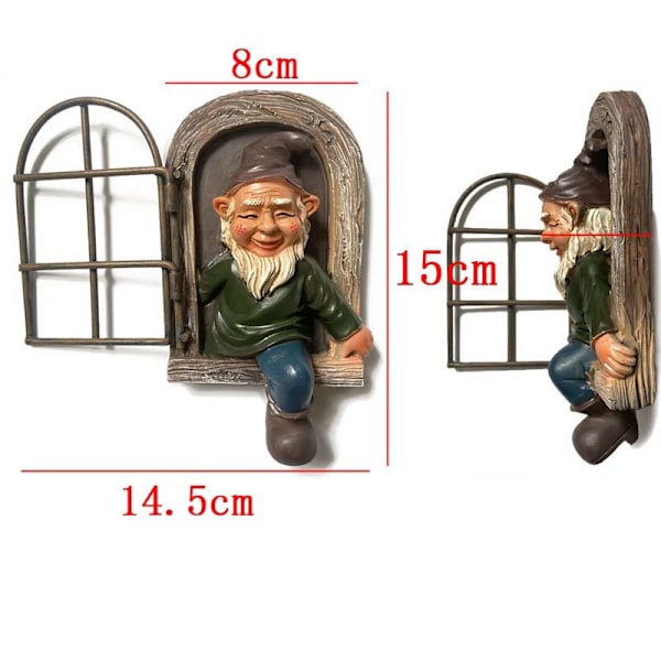 Julegnom Resin Ornamenter: Bedårende Hvide - Skæggede Dværge til Gaver og Havepynt! Charmerende Tegneserie - lignende Statuer til at bringe Festlig Glæde