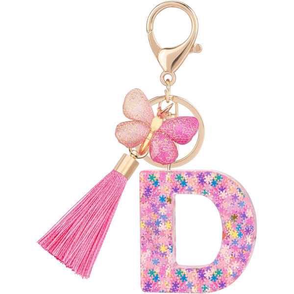 Sööt roosad võtmehoidjad naistele ja tüdrukutele, algustähega võtmehoidjad tutiga, ripatsid võtmetele, rahakotile, käekottidele ja seljakottidele Colorful Pink Butterfly-d