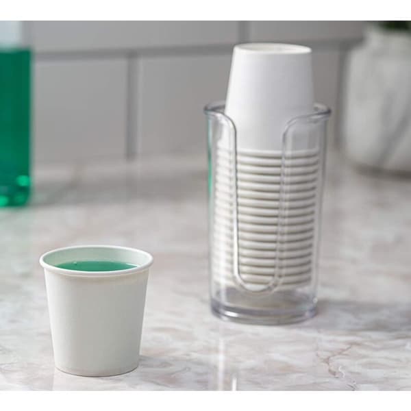 Comfort Pack [100 stycken] 180 ml H 7,2 cm vit pappersmugg, liten, engångs, för badrum, espresso, munskölj