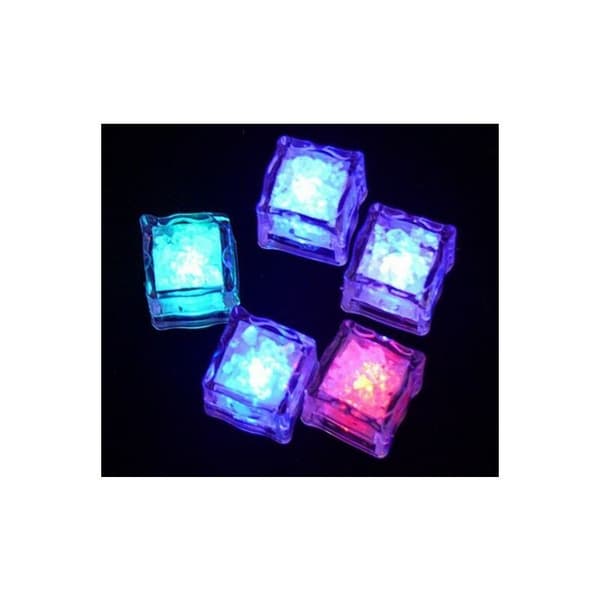 Solcellelampe, solcelle isterningelys, LED isterningeform til 12 LED isterninger, syv farver