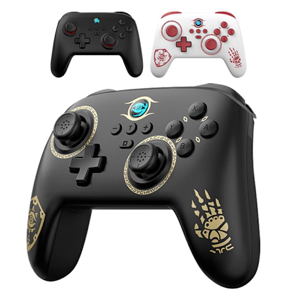 Guld og sort trådløs spilcontroller, kompatibel med Switch OLED/Lite, joystick kompatibel med PC Steam