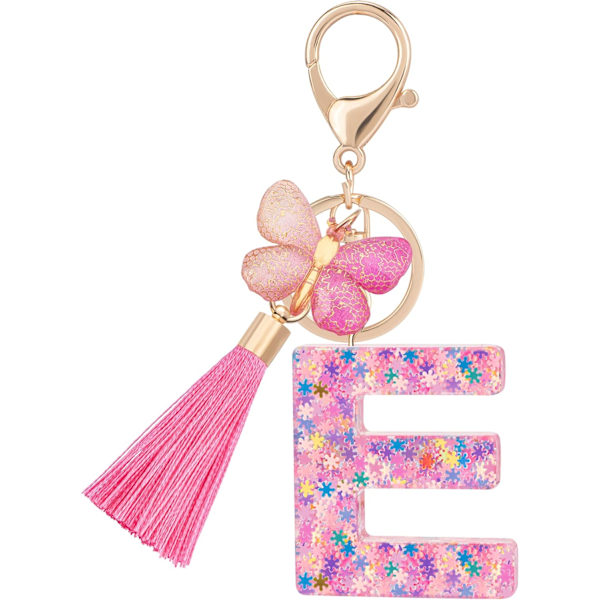 Sööt roosad võtmehoidjad naistele ja tüdrukutele, algustähega võtmehoidjad tutiga, ripatsid võtmetele, rahakotile, käekottidele ja seljakottidele Colorful Pink Butterfly-e