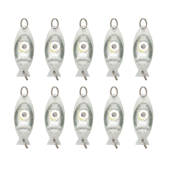10-pack nattfiskebete ljus LED undervattensbete ljus locka fisk ljus färgglad Colorful