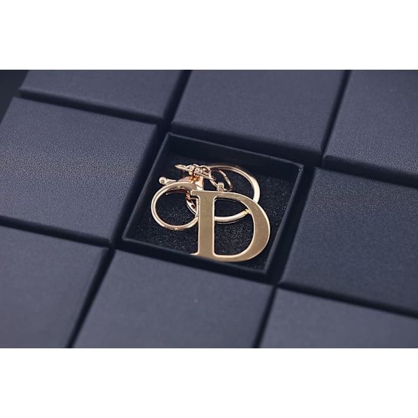 Nøglering med Guld Bogstav A-Z til Kvinder Taske Charms Pung Charms Til Håndtasker Metal Alphabet Initial Letter Nøglering D
