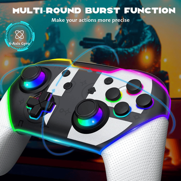 Svart Trådlös Pro Spelkontroll, Kompatibel med Switch-konsol, Bluetooth Gamepad med NFC-stöd