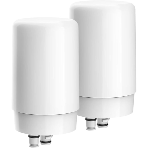 Kranfilterbyte, Ersättning för ® Kranfilter, Vattenfiltreringssystem på kranen, Vit (2-pack)