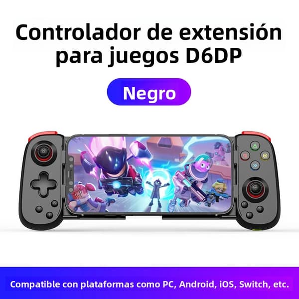 D6 Blå Mobil Trådløs Spilcontroller til Android og iOS, Kompatibel med Cloud Gaming og Fjernafspilning