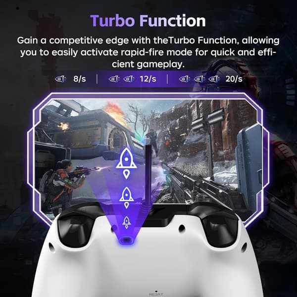 Kablet USB-spilcontroller kompatibel med PS5 / PS4 / PC, Hall Trigger, Dobbelt Vibration