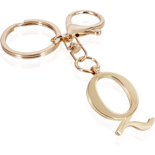 Nøglering med Guld Bogstav A-Z til Kvinder Taske Charms Pung Charms Til Håndtasker Metal Alphabet Initial Letter Nøglering Q