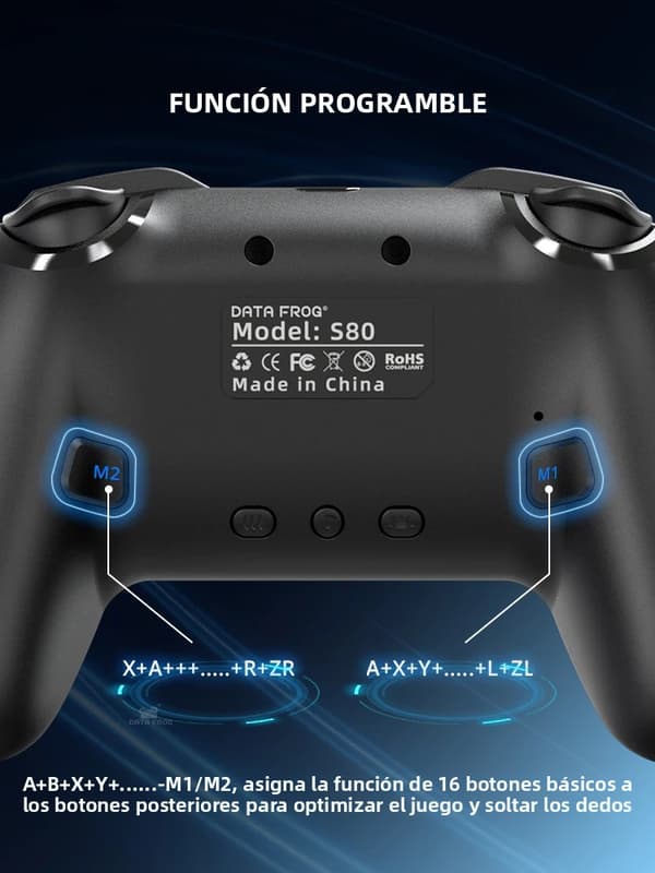 S80 Pro Trådløs Spilcontroller Kompatibel med Switch OLED / Lite og PC, Programmerbare Funktioner, Bluetooth