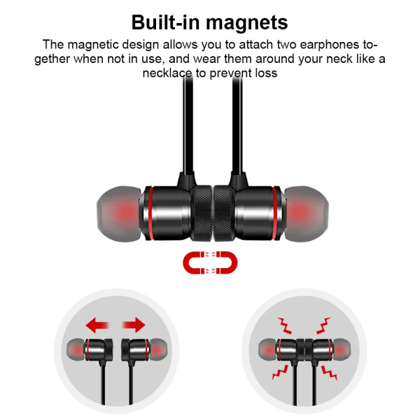 Bluetooth-kuulokkeet Magneettiset Urheilukuulokkeet 4.1 Langattomat Handsfree-kuulokkeet Kaulanauhakuulokkeet Stereo-kuulokkeet iPhone Androidille Black