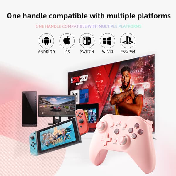 Grøn trådløs spilcontroller, kompatibel med Switch-konsol, multiplatform gamepad med bevægelseskontrol