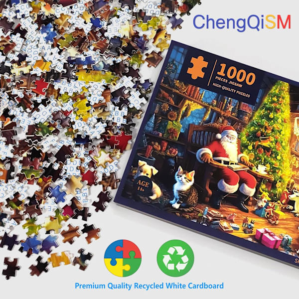 Julekalender Jigsaw Puzzle 1000 Brikker Jule Nedtælling Jigsaw Puzzle Blind Box Legetøj