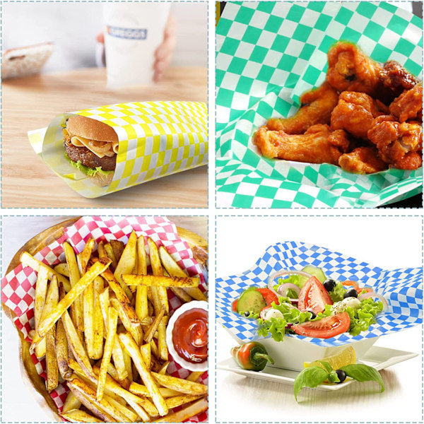 240 Ark Set Square Torr Vaxad Delipapper Sandwichpapper Matpapper Vaxad Delipapper 6 Färger