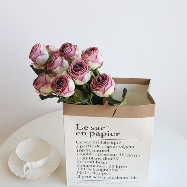 Kunstig rosebukett, lilla, 7 stk Purple