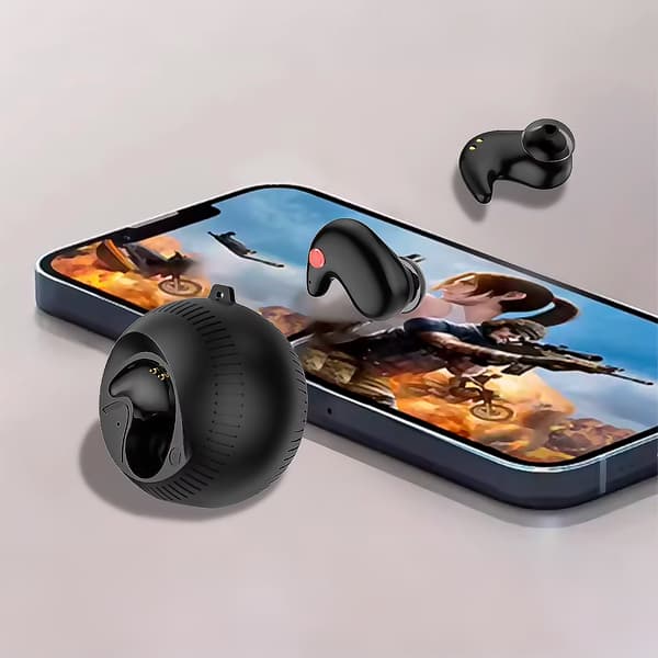 Kompakte sfæriske stereo-mini-Bluetooth-øretelefoner til søvn.
