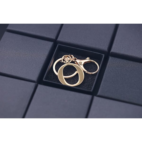 Nøglering med Guld Bogstav A-Z til Kvinder Taske Charms Pung Charms Til Håndtasker Metal Alphabet Initial Letter Nøglering O