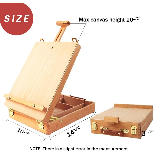 Premium Skissblock Easel, Bordstable, Trä för Måleri, Student, Konstnär, Nybörjare