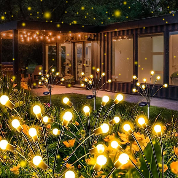 4 kpl aurinkokennovalaisinta puutarhaan, 32 LED-tulikärpäsen aurinkovalaisinta ulkokäyttöön, vedenpitävät keinuvat aurinkokäyttöiset pihavalaisimet terassin ja puutarhan koristeluun