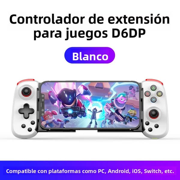 D6 Blå Mobil Trådløs Spilcontroller til Android og iOS, Kompatibel med Cloud Gaming og Fjernafspilning