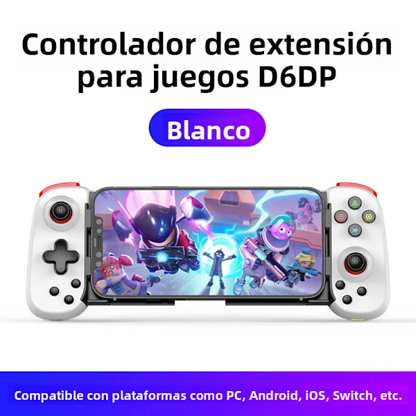 D6DP Sort Mobil Trådløs Spilcontroller til Android og iOS, Cloud Gaming og Fjernafspilning Kompatibel