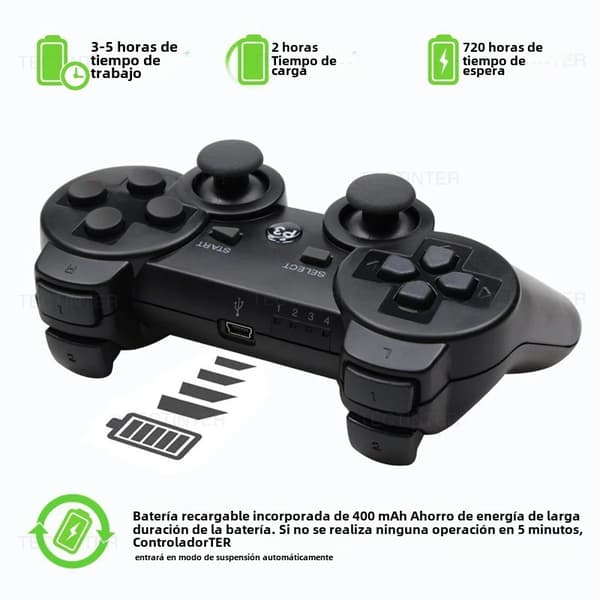 Grön Trådlös Bluetooth Spelkontroll, Kompatibel med PS3 och PC, Gamepad Joystick Tillbehör