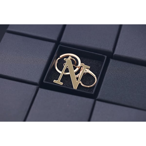 Nøglering med Guld Bogstav A-Z til Kvinder Taske Charms Pung Charms Til Håndtasker Metal Alphabet Initial Letter Nøglering N