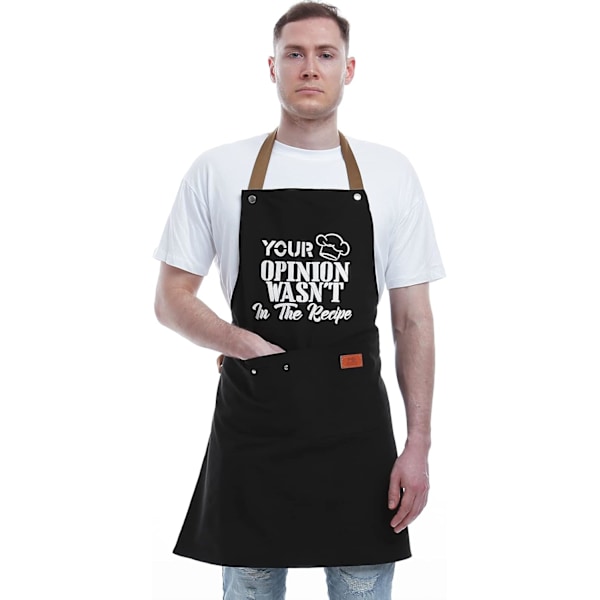 Presenter för pappa, roliga presenter för make, pojkvän, bror, män Unika födelsedagspresenter, presenter för mamma – BBQ-kockförkläde med 3 fickor B