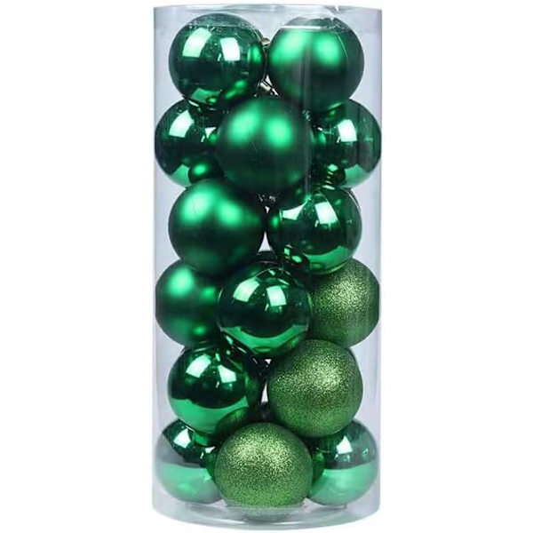 24 stk Julekuler Ornamenter Juledekorasjoner 24 Stykker Kuler Tre Ornamenter Dekorative Kule Hengedekorasjoner (Grønn, 2.36 tommer) Green