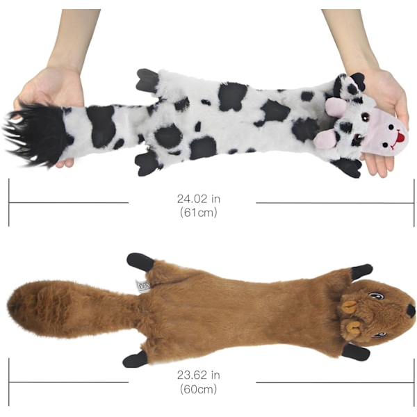 Hundpipleksaker 5-pack, Djurleksaker med Knaster, Plyschleksak för Hundar utan Fyllning, Tuggleksak för Hundar, Pipande Hundleksaker för Stora och Medelstora Hundar 5