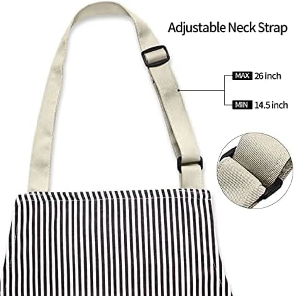 2-pack Köksförkläden, Justerbara Bib Mjuka Kockförkläden med 2 Fickor för Män Kvinnor Brun 2 F