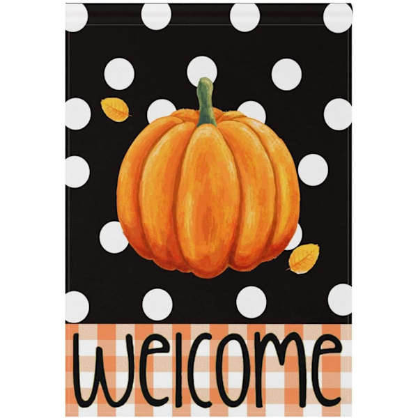 Glædelig Jul Træ Rød Haveflag Vinter Snefnug Dobbeltsidet Flag 12\" x 18\", Jul Rustik Vinter Sne Ferie Nytår Lille Haveflag Banner Pumpkin