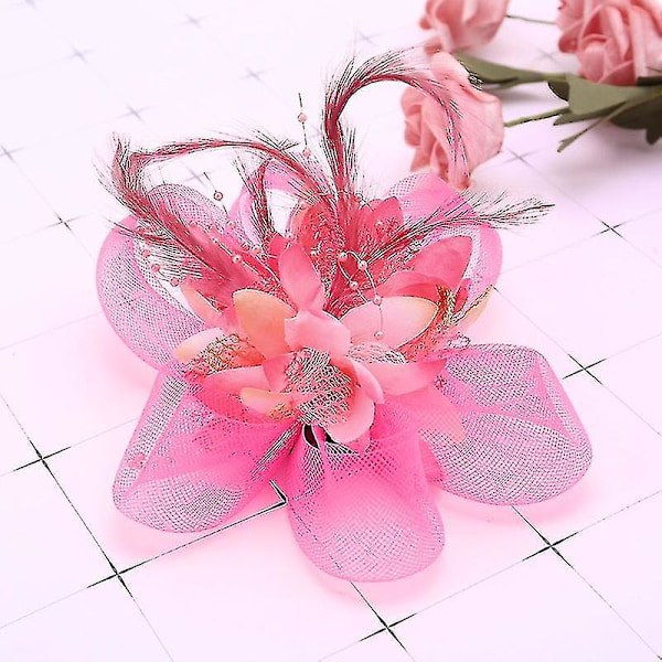 Mode Kvinder Blomst Fjer Perler Mesh Corsage Hårklemmer Piger Damer Kvinde Fascinator Brude Hårbånd Ny Høj Kvalitet-mxbc