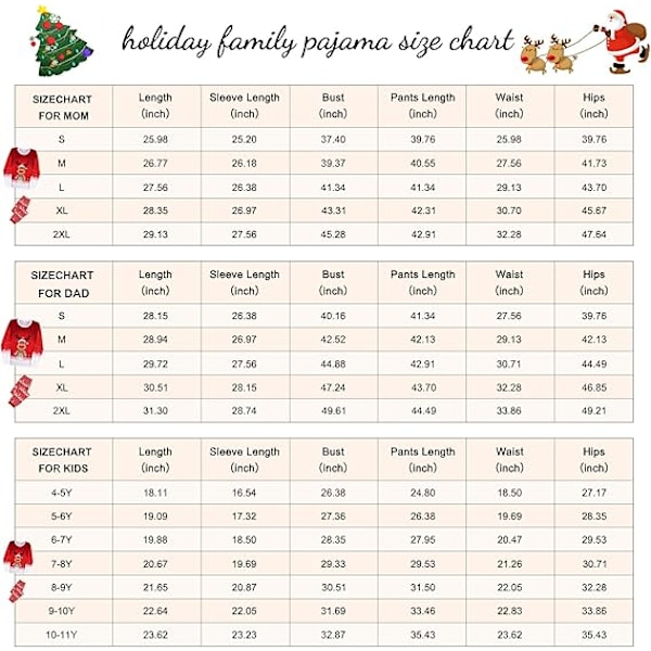 Familie Julepyjamas Sett Reinsdyr Pyjamas Sett Jule Rutete Pyjamas Nattøy Soltøy for Kvinner Voksne Barn Rød kids9-10 Y