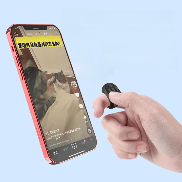 Trådløs Bluetooth Selfie-fjernbetjening til Android-telefoner Pink white