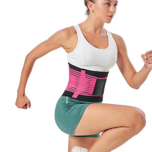 Naisten vyötäröharjoituskorsetti vatsa ohut vartalon muotoilija urheiluvyö pink M