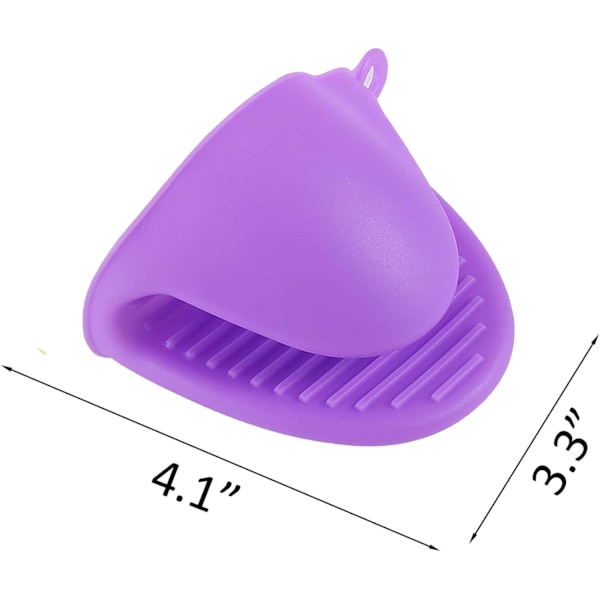 2 Par Miniugnsvantar Silikon Värmebeständiga Matlagningsklämmor Grytlapps Purple and Orange