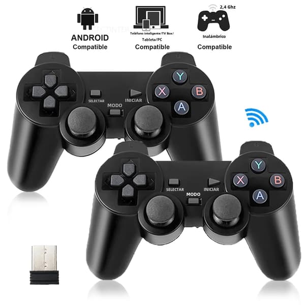 2 stk. 2,4G trådløse spillkontrollere kompatible med PS-stil konsoller, Android TV-boks og PC