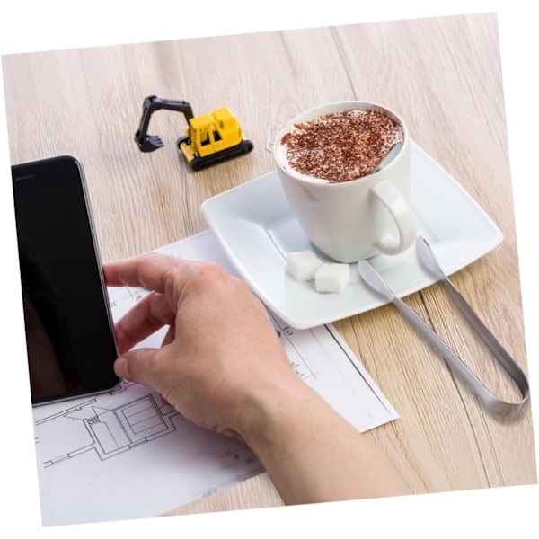 6 stk Isbitang, Sukkertang, Isbittang, Isbitklype, Kubbesukker Tang Klype Klemme Iskaffe Tang Matservering Klype Rustfritt Klype Brødklype Blank