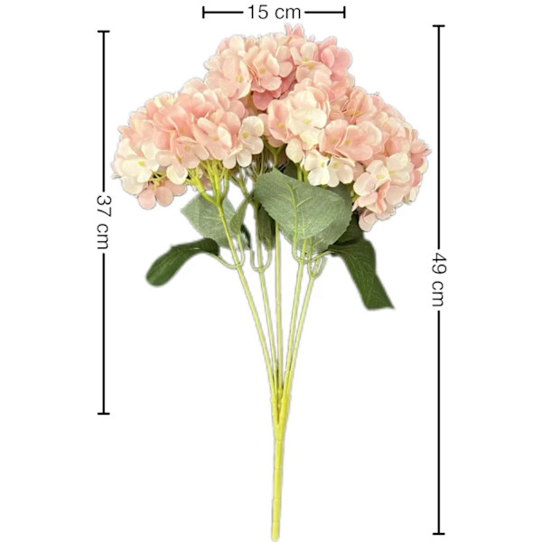 5-hodet håndtakbukett simulering hortensia bryllups scene arrangement blomstervegg blomsterarrangement dekorative kunstige blomster bryllup simulering blomster