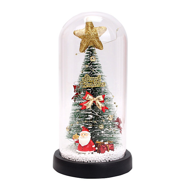 Julgran i glaskupa, med LED-ljus, för juldekoration size 7