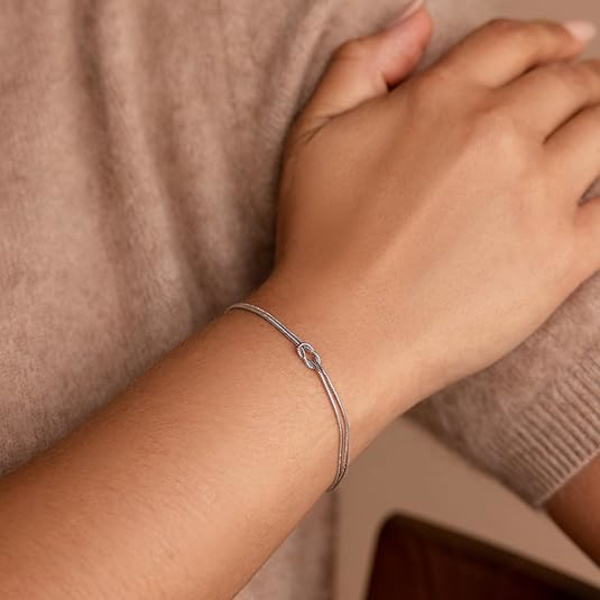 Guldarmband för kvinnor 14K äkta guldpläterat kärleksknutarmband nätt ormkedja oändlighetsarmband justerbart guldsmycke presenter till kvinnor