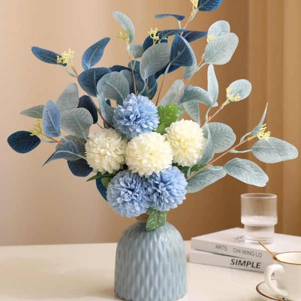 Dekorativ kunstig eukalyptusblomst, blå, 1 stk. blue