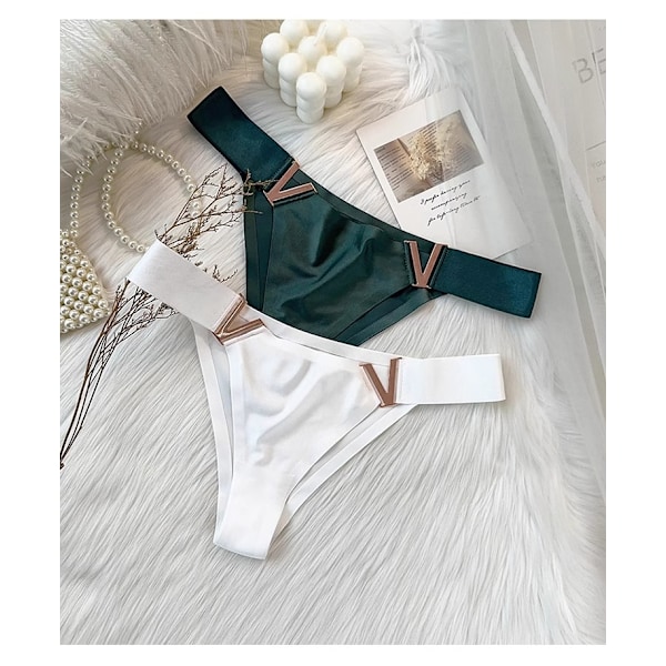 Fyra-pack plus size, icke-bulky, tryckta damtrosor med svalkande effekt, V-formad midjeband. M