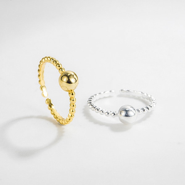Enkel ring med kula, silver, 1 styck